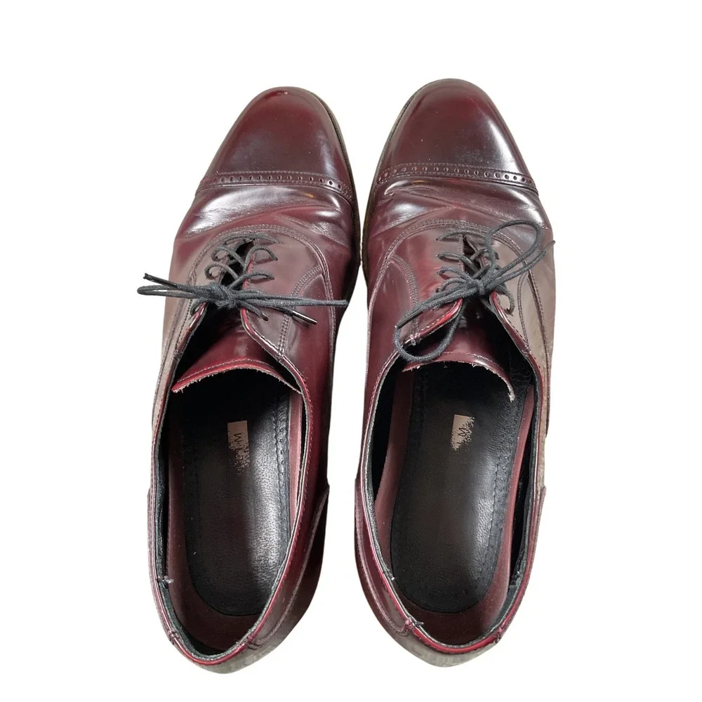 Florsheim Mens Burgundy Leather Lace Up Oxford Dress Shoes Size 8 11‎